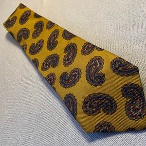 All silk Brooks Brothers gold paisley tie